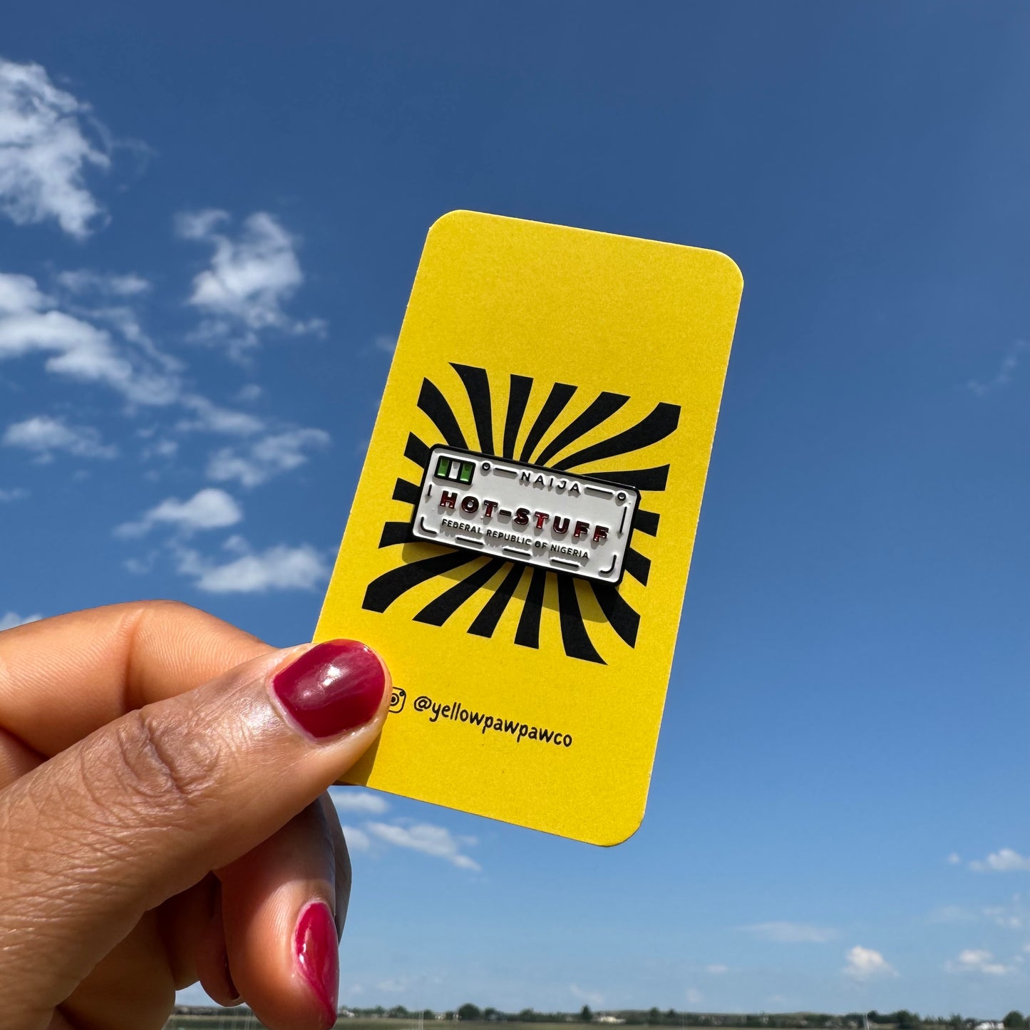 "Hot Stuff" license plate - Enamel Pin