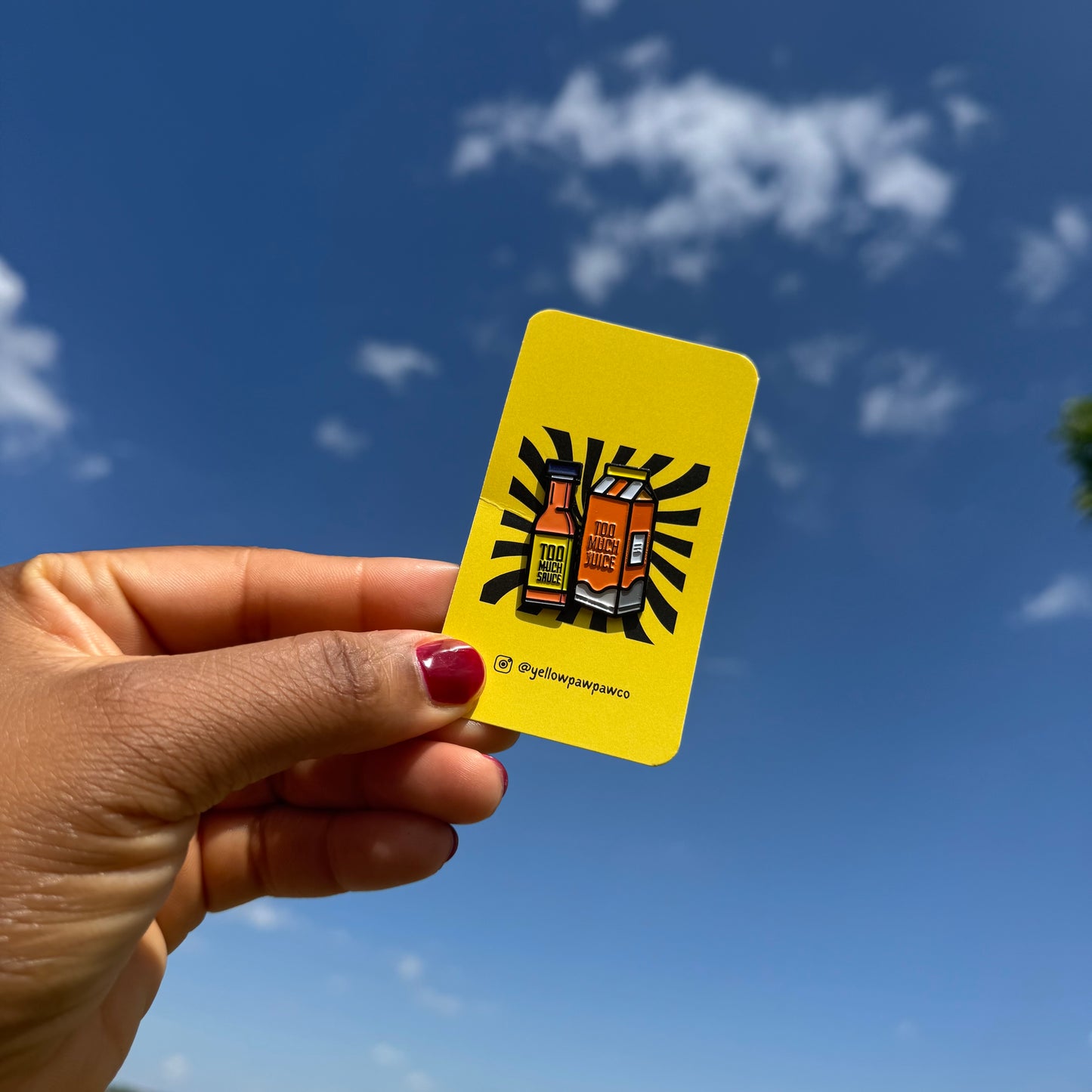 Too Much Juice/Too Much Sauce set (Orange) - Enamel Pin