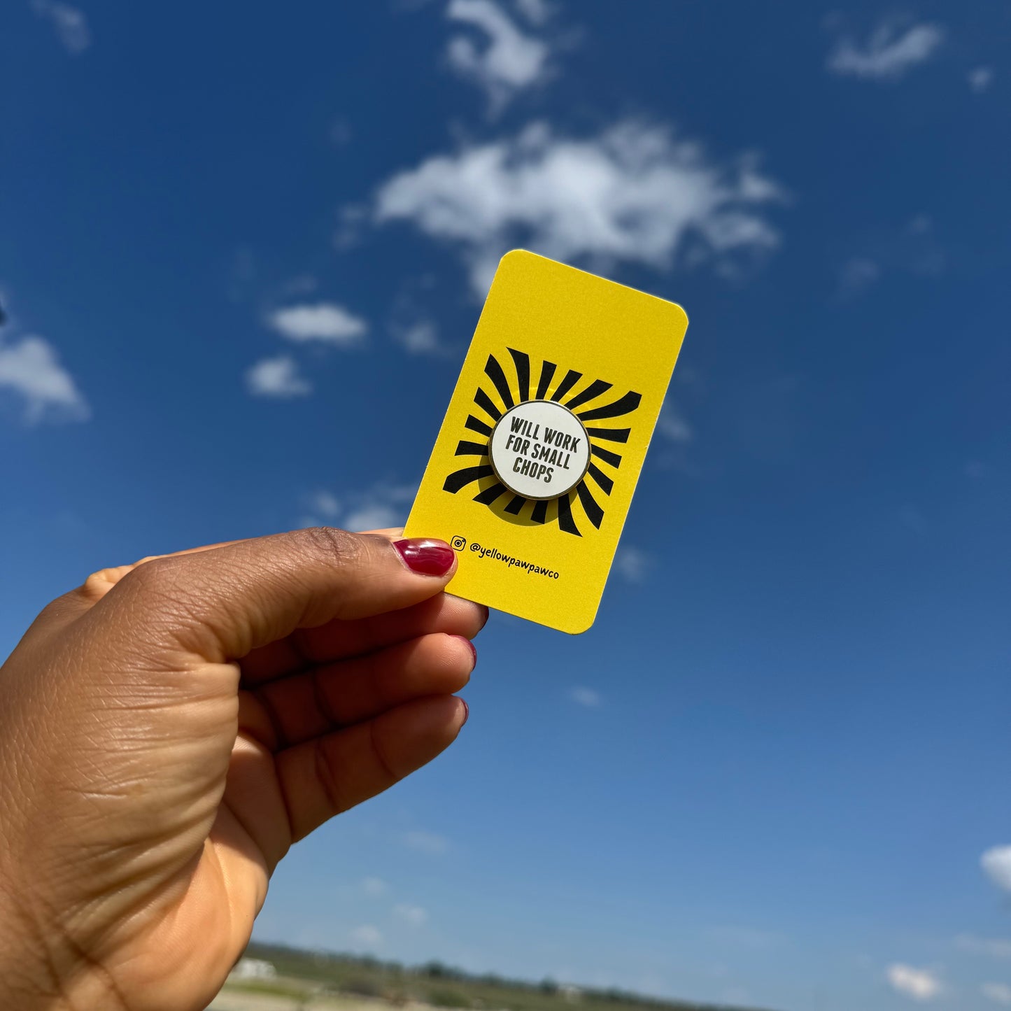 Will Work For Small Chops - Enamel Pin